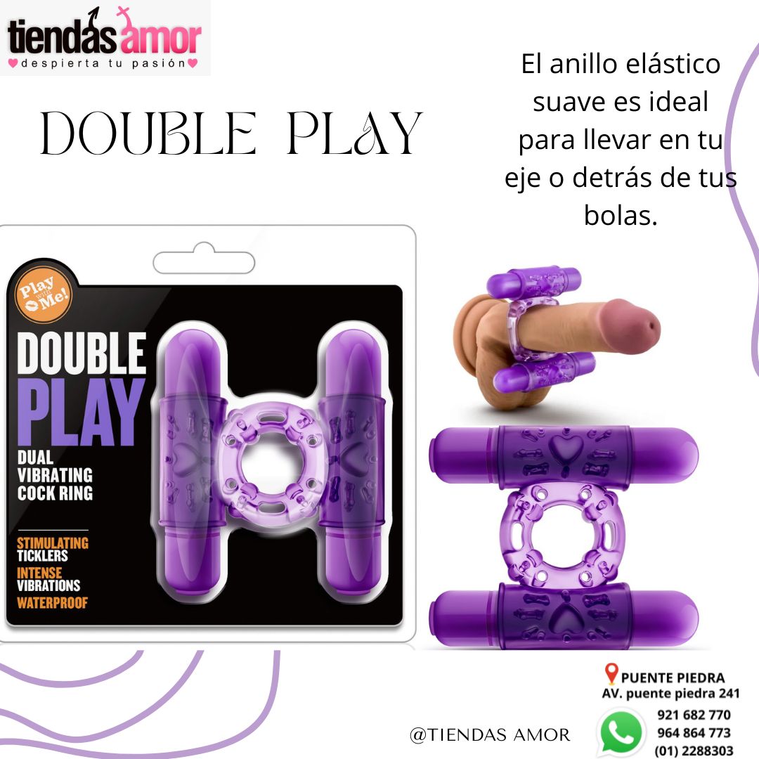 Anillo double play cock ring purple -sexshop tiendas amor -ovalo puente piedra